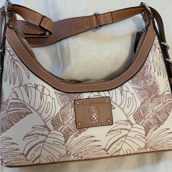 Tommy Bahama Cream and Brown Leaf-Print Shoulder Bag - Picture 4 of 4